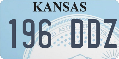 KS license plate 196DDZ