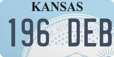 KS license plate 196DEB