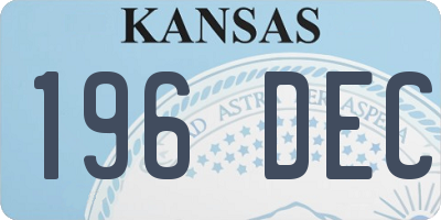 KS license plate 196DEC