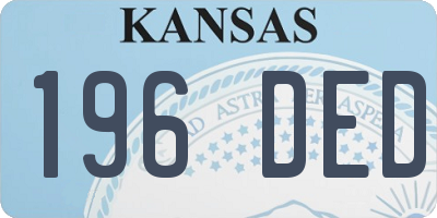 KS license plate 196DED