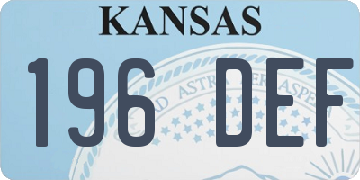 KS license plate 196DEF
