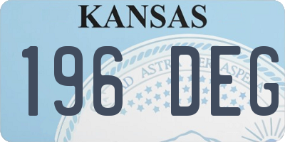 KS license plate 196DEG