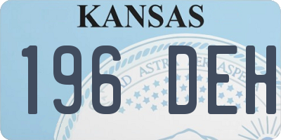 KS license plate 196DEH