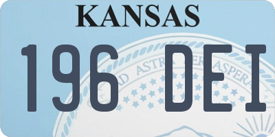 KS license plate 196DEI