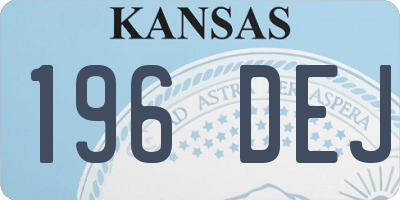 KS license plate 196DEJ
