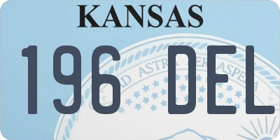 KS license plate 196DEL