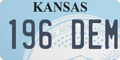 KS license plate 196DEM
