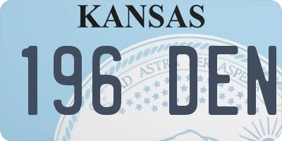KS license plate 196DEN