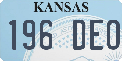 KS license plate 196DEO