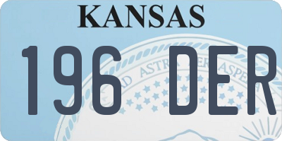 KS license plate 196DER