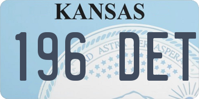 KS license plate 196DET