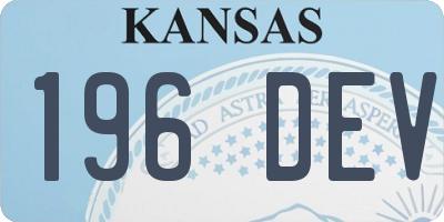 KS license plate 196DEV