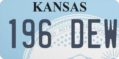 KS license plate 196DEW