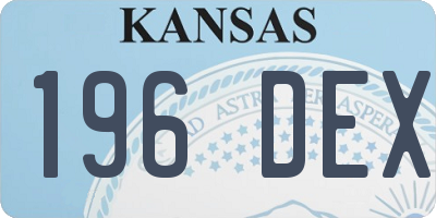 KS license plate 196DEX