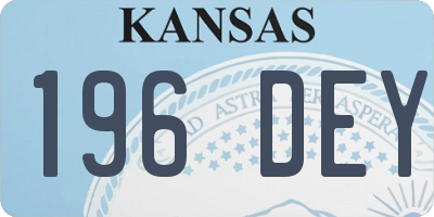 KS license plate 196DEY