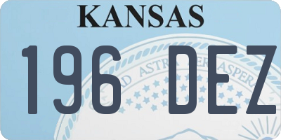 KS license plate 196DEZ