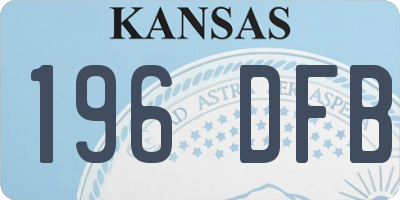 KS license plate 196DFB