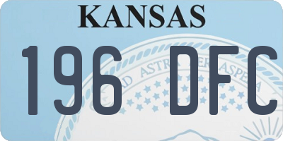 KS license plate 196DFC