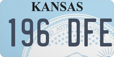 KS license plate 196DFE