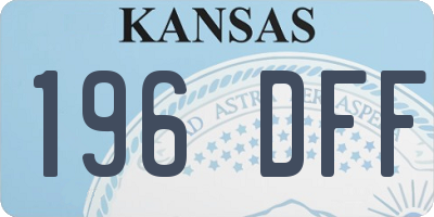 KS license plate 196DFF