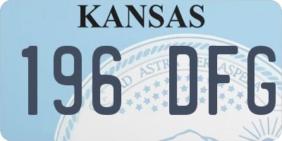 KS license plate 196DFG