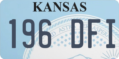 KS license plate 196DFI