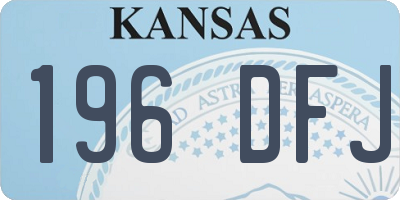 KS license plate 196DFJ