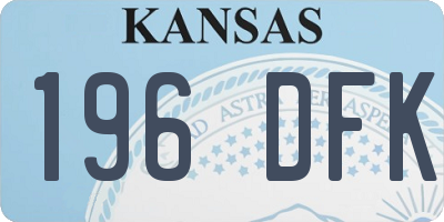 KS license plate 196DFK