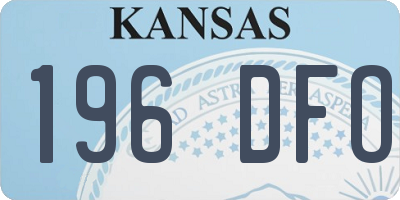 KS license plate 196DFO