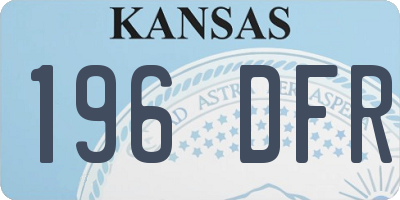 KS license plate 196DFR