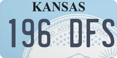 KS license plate 196DFS