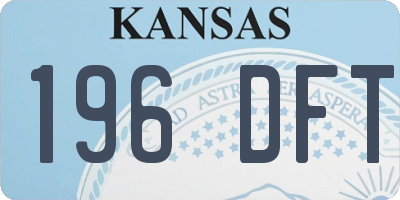 KS license plate 196DFT
