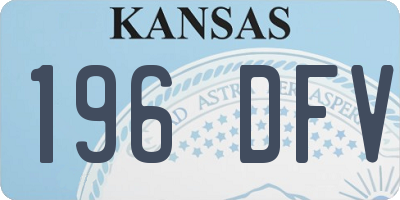 KS license plate 196DFV
