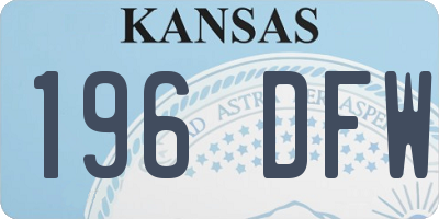 KS license plate 196DFW
