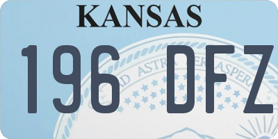 KS license plate 196DFZ