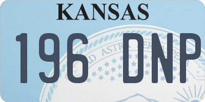 KS license plate 196DNP