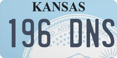 KS license plate 196DNS