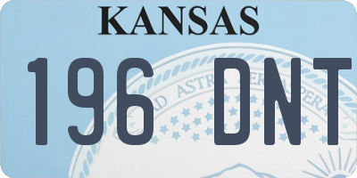 KS license plate 196DNT