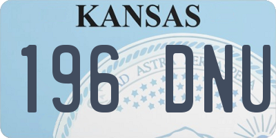 KS license plate 196DNU