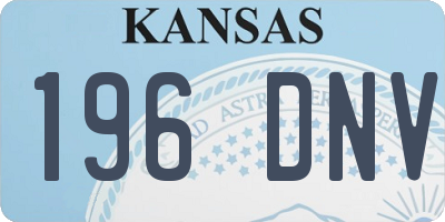 KS license plate 196DNV
