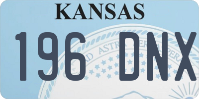KS license plate 196DNX