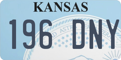 KS license plate 196DNY