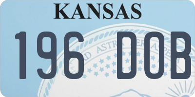 KS license plate 196DOB