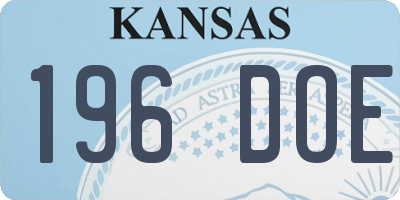 KS license plate 196DOE
