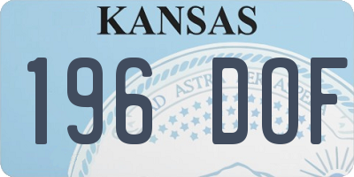 KS license plate 196DOF