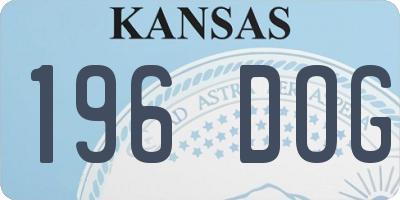 KS license plate 196DOG