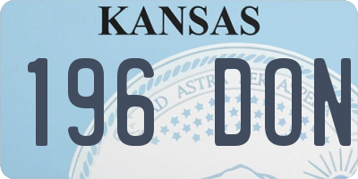 KS license plate 196DON