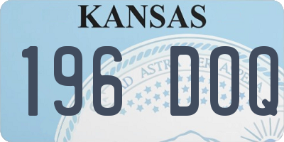 KS license plate 196DOQ