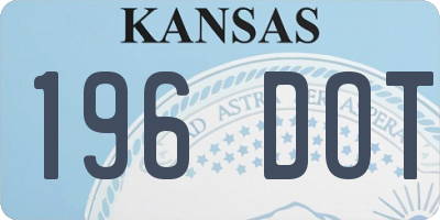 KS license plate 196DOT