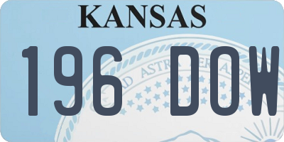 KS license plate 196DOW